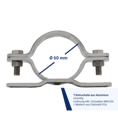 T-Rohrschelle aus Aluminium | Ø 60 mm