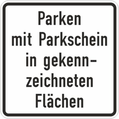 Verkehrszeichen 1053-53 Parken mit Parkschein in gekennzeichneten Flächen | gemäß StVO