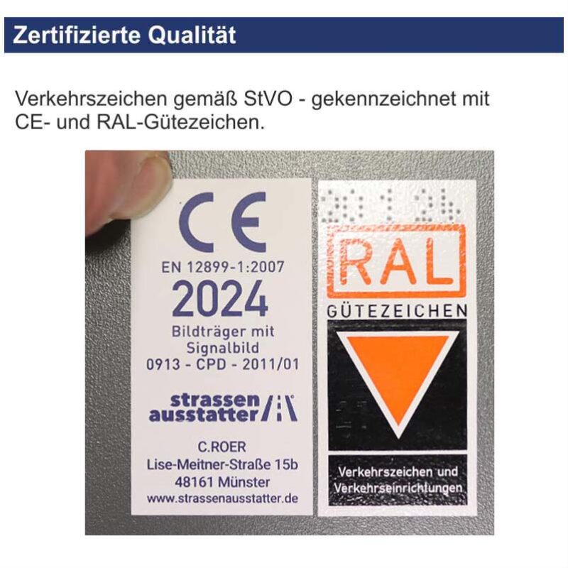 Verkehrszeichen 385 Ortshinweistafel | mit CE- und RAL-Gütezeichen