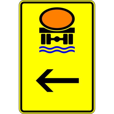 Verkehrszeichen 422-14 Wegweiser für Fahrzeuge mit wassergefährdender Ladung, hier links | gemäß StVO