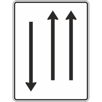 Verkehrszeichen 522-31 Fahrstreifentafel mit Gegenverkehr | gemäß StVO
