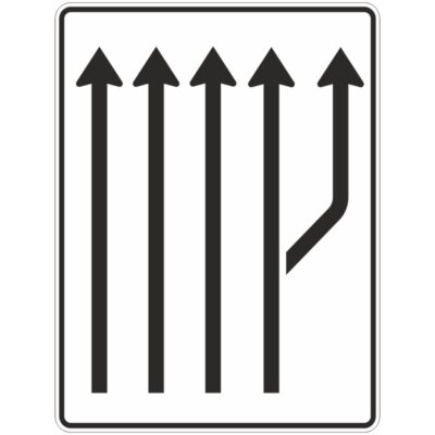 Verkehrszeichen 541-23 Aufweitungstafel ohne Gegenverkehr, 4-streifig plus Fahrstreifen rechts | gemäß StVO