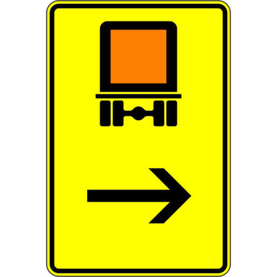 Verkehrszeichen 422-22 Wegweiser für kennzeichnungspflichtige Fahrzeuge mit gefährlichen Gütern, hier rechts | gemäß StVO