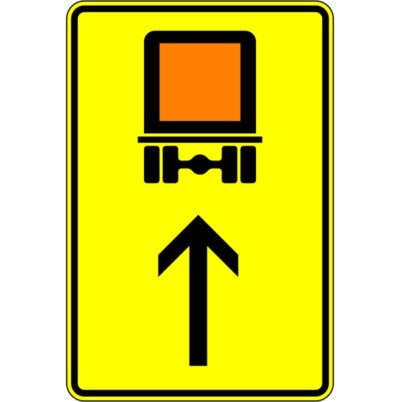Verkehrszeichen 422-32 Wegweiser für kennzeichnungspflichtige Fahrzeuge mit gefährlichen Gütern, geradeaus | gemäß StVO