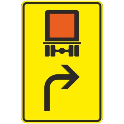 Verkehrszeichen 442-21 Vorwegweiser für kennzeichnungspflichtige Fahrzeuge mit gefährlichen Gütern, rechtsweisend | gemäß StVO