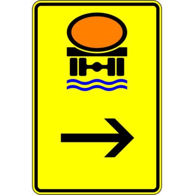 Verkehrszeichen 422-24 Wegweiser für Fahrzeuge mit Wassergefährdender Ladung hier rechts | gemäß StVO