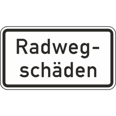 Hinweisschild Radwegschäden