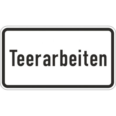 Hinweisschild Teerarbeiten