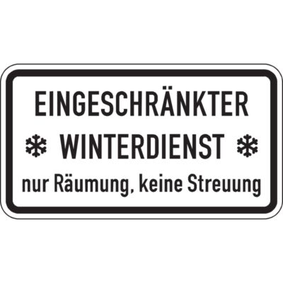 Hinweisschild Eingeschränkter Winterdienst, nur Räumung, keine Streuung