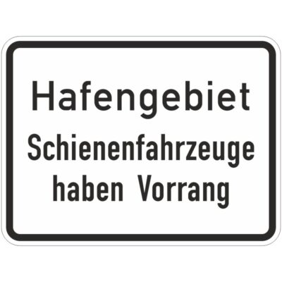 Verkehrszeichen 1008-33 Hafengebiet Schienenfahrzeuge haben Vorrang | gemäß StVO