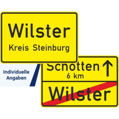 Verkehrszeichen 310-40 Ortstafel doppelseitig | Individuelle Angaben