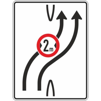 Verkehrszeichen 505-21 Überleitungstafel ohne Gegenverkehr | gemäß StVO