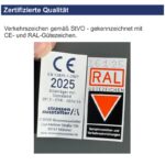 Verkehrszeichen 513-20 Verschwenkungstafel kurze Verschwenkung | mit CE- und RAL-Gütezeichen 2025
