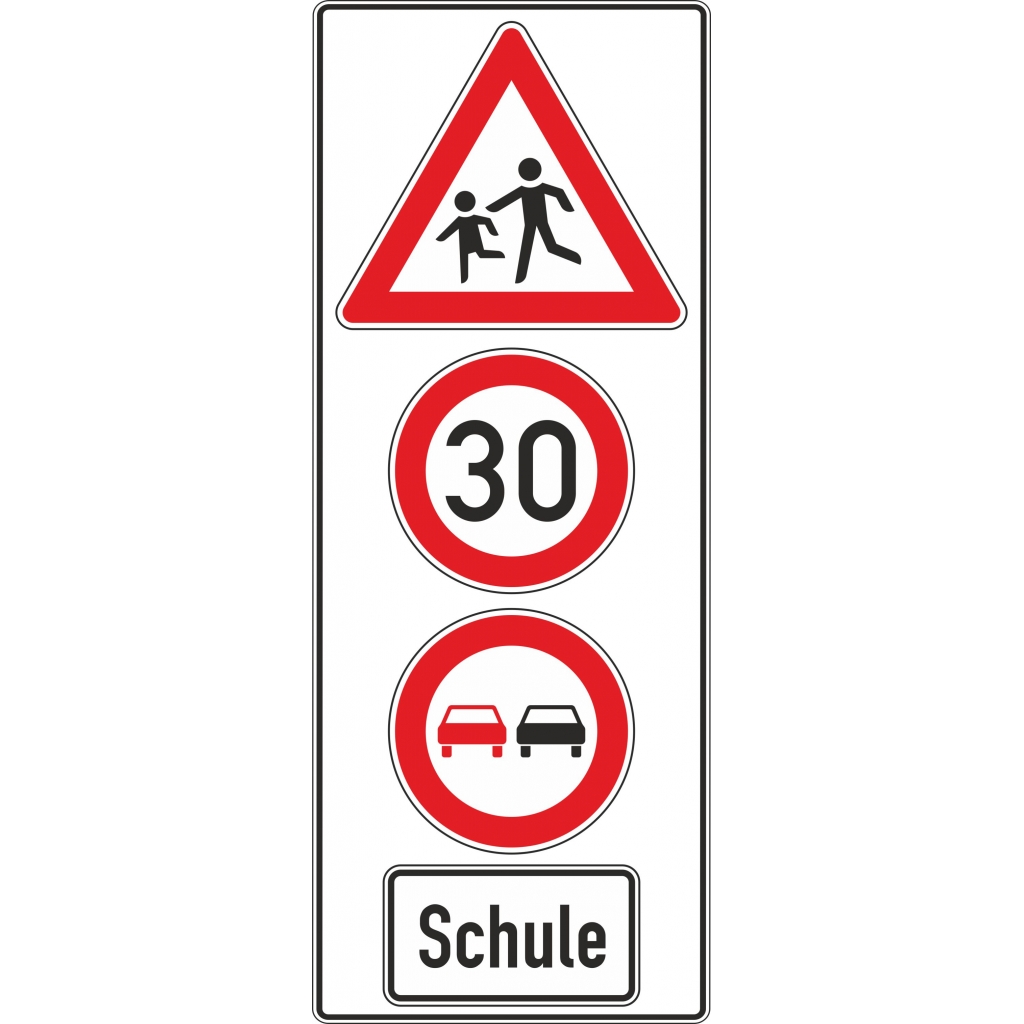 Allgemeines Hinweisschild KSW 60 Schule | Schilderkombination